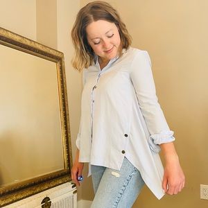 Flaired Baby Blue Botton Up